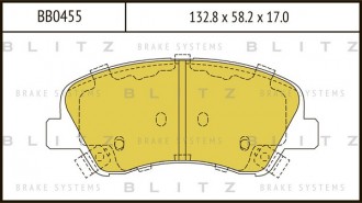 Колодки тормозные передние (BLITZ) BB0455