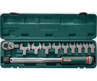 Набор: динамометрический ключ 1/2"DR со шкалой 40-200 Nm и насадки 12-30 мм ( 11 предметов )