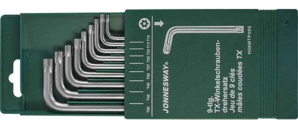 Комплект угловых ключей Torx с центрированным штифтом Т10-Т50, S2 материал, 7 предметов